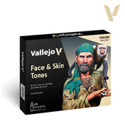 Vallejo 70258 Model Colour Face & Skin Tones 16 Colours Acrylic Paint Set