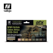 Vallejo 71622 Model Air WWII British Colors Africa 1939-1943 8 Color Acrylic Paint Set