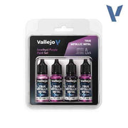 Vallejo 77255 True Metallic Metal Amethyst Purple 4 Colour Paint Set