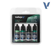 Vallejo 77257 True Metallic Metal Dusken Green 4 Colour Paint Set