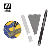 Vallejo Hobby Tools T06011 Slim Snap Off Knife and 10 Blades