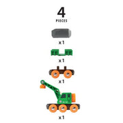 BRIO 33698 Clever Crane Wagon 4pc
