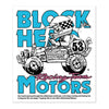 Blockhead Motors Comical Buggy Sticker