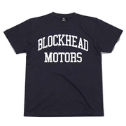 Blockhead Motors College T-Shirt Navy White XXL