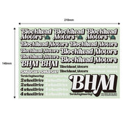 Blockhead Motors Script Logo Decals