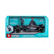 Bburago 28037 1/24 2023 Mercedes AMG W14 with Russell Driver Figurine No.63