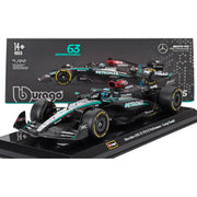 Bburago 28063R 1/24 Mercedes W15 2024 No.63 George Rusell with Helmet and Showcase