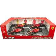 Bburago 36848 1/43 Ferrari No.16 Leclerc 4 piece Gift Pack