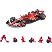 Bburago 36862 1/43 2024 Ferrari No.16 Charles Leclerc Pit Pass Competition Set