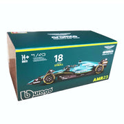Bburago 38091S 1/43 2023 F1 Aston Martin AMR23 No.18 Stroll with Helmet