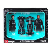 Bburago 38115 1/43 2024 Mercedes AMG W15 2 piece Gift Pack