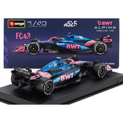 Bburago 38258C 1/43 BWT Alpine A525 No.43 Franco Colapinto with Helmet and Showcase