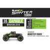 BlackZon Smyter Turbo MT 1/12 4WD 3S Brushless Monster Truck Green BZ540230