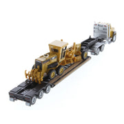 Diecast Masters 84414 1/87 Cat CT660 Cab Tractor & Lowboy with Grader
