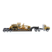 Diecast Masters 84414 1/87 Cat CT660 Cab Tractor & Lowboy with Grader