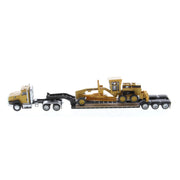 Diecast Masters 84414 1/87 Cat CT660 Cab Tractor & Lowboy with Grader