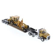 Diecast Masters 84414 1/87 Cat CT660 Cab Tractor & Lowboy with Grader