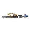 Diecast Masters 1/87 Cat CT660 Cab Tractor & Lowboy with Excavator