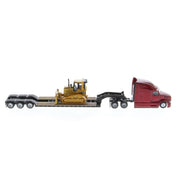 Diecast Masters 84419 1/87 Peterbilt Model 579 UltraLoft Tandem Tractor with Lowboy Trailer and Cat D5M Dozer