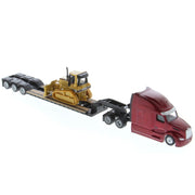 Diecast Masters 84419 1/87 Peterbilt Model 579 UltraLoft Tandem Tractor with Lowboy Trailer and Cat D5M Dozer