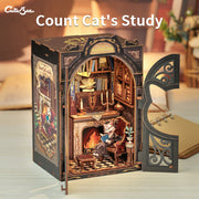 CuteBee Count Cat's Study DIY Book Nook Kit