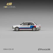 CM Model 1/64 Pandem M3 E30 Alpine White with M Tri-Stripes