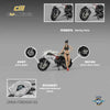 CM Model CM64-F3ROSSO-03 1/64 MV Agusta F3Rosso White with showgirl