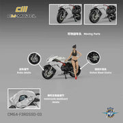 CM Model CM64-F3ROSSO-03 1/64 MV Agusta F3Rosso White with showgirl