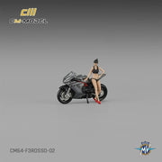 CM Model 1/64 MV Agusta F3 Rosso Metallic Grey with Showgirl