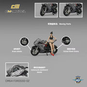 CM Model 1/64 MV Agusta F3 Rosso Metallic Grey with Showgirl