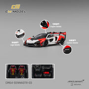 CM Model 64-SennaGTR-03 1/64 McLaren Senna GTR White & Red