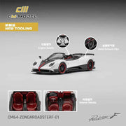 CM Model CM64-ZONDA-ROADSTER-F-01 1/64 Pagani Zonda F Roadster Pearl White