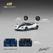 CM Model CM64-ZONDAF-02 1/64 Pagani ZondaF Pearl White Blue line