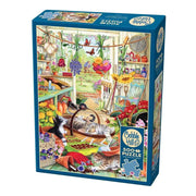 Cobble Hill Potting Shed Cats 500pc Jigsaw Puzzle