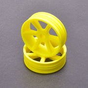 Core RC CR895 JC 6 Spoke 2.2 2WD Front Yellow Wheel Cougar 2K pair