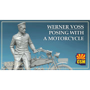 Copper State Models F32-058 1/32 Werner Voss Posing with a Motorcycle