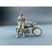 Copper State Models F32-058 1/32 Werner Voss Posing with a Motorcycle
