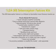 DDA 911K 1/24 XB V8 Interceptor Ford Falcon Sealed Body Opening Bonnet with Engine