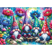 Delfy Gnomes Among Flowers 1000pc Jigsaw Puzzle