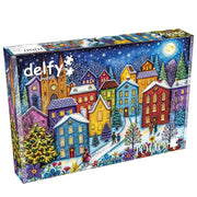 Delfy Snowy Evening Village 1000pc Jigsaw Puzzle