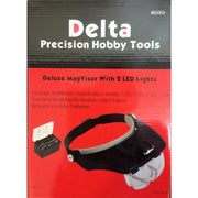 Delta 62003 Deluxe Head Magnifier Visor with LEDs & Interchangeable Lenses