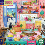 eeBoo Pink Kitchen 1000pc Jigsaw Puzzle