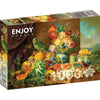 Enjoy 1191 Josef Schuster Still Life with Fruit Flowers and a Parrot 1000pc Jigsaw Puzzle