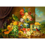 Enjoy 1191 Josef Schuster Still Life with Fruit Flowers and a Parrot 1000pc Jigsaw Puzzle