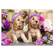 Enjoy 1263 Spaniel Puppies with Flower Hats 1000pc Jigsaw Puzzle