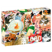 Enjoy 1898 Curious Cats 1000pc Jigsaw Puzzle