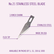 Excel 20021 No.21 Super Sharp Stainless Steel Honed Blade 5pc