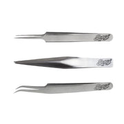 Excel 30432 Silver Tweezers Set 3pc