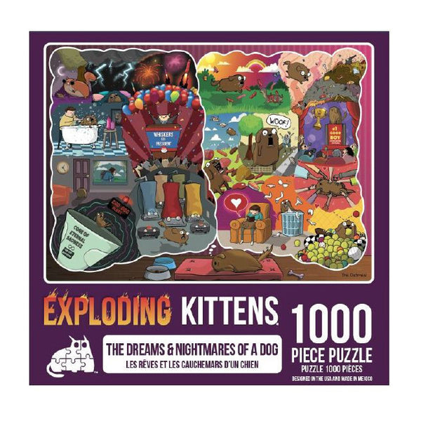 Exploding Kittens Puzzle Dreams and Nightmares of a Dog 1000pc Jigsaw ...