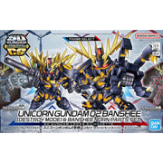Bandai 5062159 SD Gundam Cross Silhouette Unicorn Gundam 02 Banshee Destroy Mode and Banshee Norn Parts Set